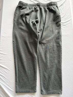 Reebok Sweatpants Mens L Heather Gray Open Hem Athletic Track Pants
